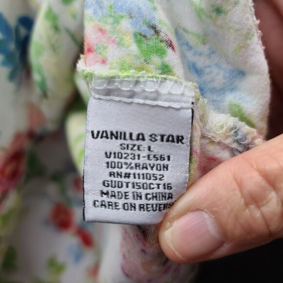 Vanilla Star Womens Top Multi-Color Size Large 100% Rayon Pullover Stretch - Picture 7 of 12